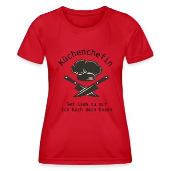 Küchenchefin - Frauen Funktions-T-Shirt - Rot - Vorne - AI Model Female 172 dark (172cm)