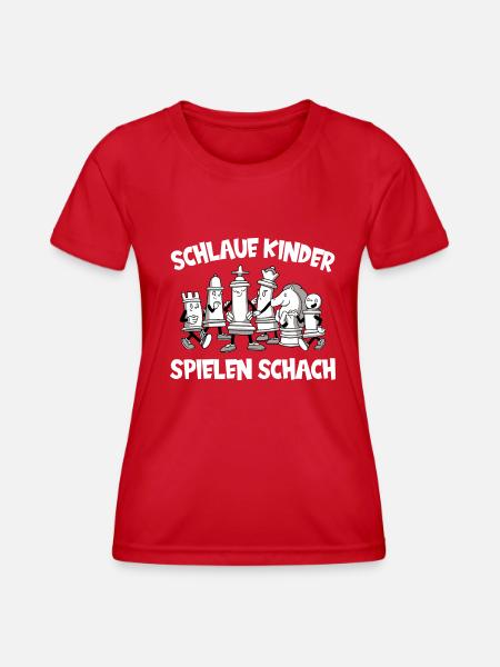 Schlaue Kinder spielen Schach Schachspieler - Frauen Funktions-T-Shirt - Rot