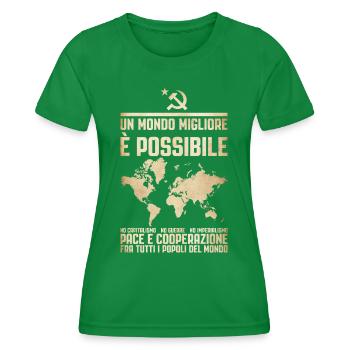 Un monde meilleur 2 - T-shirt sport Femme - vert - Devant - AI Model Female 172 dark (172cm)