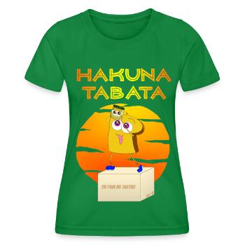 Hakuna Tabata ! No Pain No Tartine - T-shirt sport Femme - vert - Devant - AI Model Female 172 dark (172cm)
