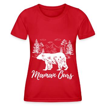 maman ours 2 - T-shirt sport Femme - rouge - Devant - AI Model Female 172 dark (172cm)