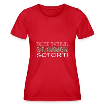 Jahreszeiten sommer sofort ws - Frauen Funktions-T-Shirt - Rot - Vorne - AI Model Female 172 dark (172cm)