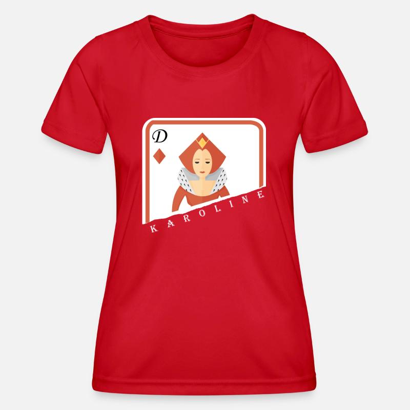 Karoline lady card game! - Women's Functional T-Shirt - red