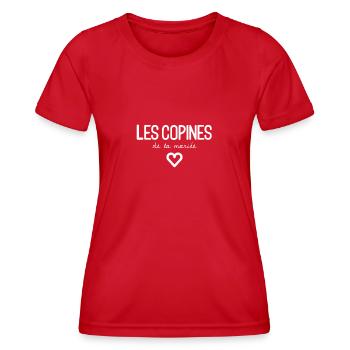 Les copines de la mariée - T-shirt sport Femme - rouge - Devant - AI Model Female 172 dark (172cm)