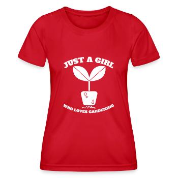 Gärtnerin Garten Obstgarten Mädchen Hobbygärtner - Frauen Funktions-T-Shirt - Rot - Vorne - AI Model Female 172 dark (172cm)