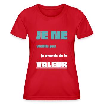 Männer, Frauen, Humorvoll, Humorvolles T-Shirt-Geschenk - Frauen Funktions-T-Shirt - Rot - Vorne - AI Model Female 172 dark (172cm)
