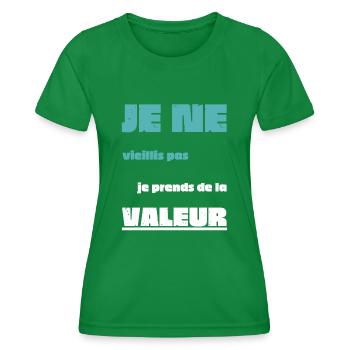 Men's, Women's, Humorous, Humorous T-Shirt Gift - Women's Functional T-Shirt - kelly green - Front - AI Model Female 172 dark (172cm)