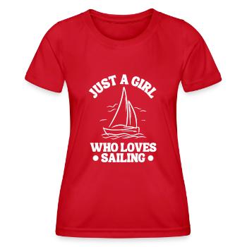 Sailing Ship Sailing Sailing Sailing Sailing Sailboat - Women's Functional T-Shirt - red - Front - AI Model Female 172 dark (172cm)