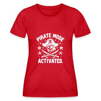 Pirate Mode Activated - Women's Functional T-Shirt - red - Front - AI Model Female 172 dark (172cm)