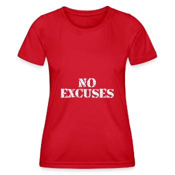 No Excuses - Frauen Funktions-T-Shirt - Rot - Vorne - AI Model Female 172 dark (172cm)