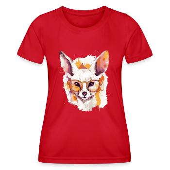 Alo der Fennek - Frauen Funktions-T-Shirt - Rot - Vorne - AI Model Female 172 dark (172cm)