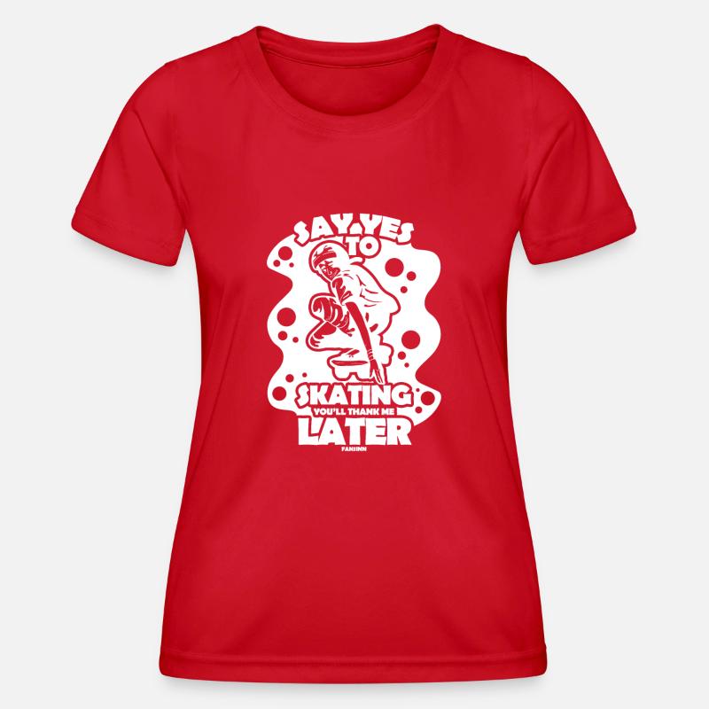 Skateboard Gift - Women's Functional T-Shirt - red