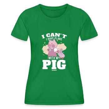 Pig - Women's Functional T-Shirt - kelly green - Front - AI Model Female 172 dark (172cm)