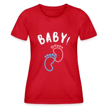 Baby Baby - Frauen Funktions-T-Shirt - Rot - Vorne - AI Model Female 172 dark (172cm)