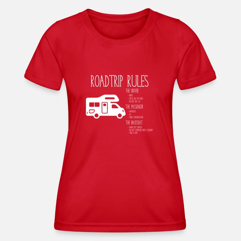 Road Trip Rules - Rules for Vacation - Women's Functional T-Shirt - red
