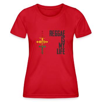 Reggae is my life - T-shirt sport Femme - rouge - Devant - AI Model Female 172 dark (172cm)