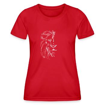 Lion le roi des animaux. - T-shirt sport Femme - rouge - Devant - AI Model Female 172 dark (172cm)