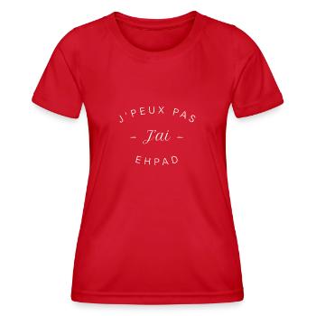 je peux pas j ai Ehpad - T-shirt sport Femme - rouge - Devant - AI Model Female 172 dark (172cm)