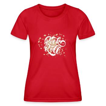 Rock and roll - T-shirt sport Femme - rouge - Devant - AI Model Female 172 dark (172cm)