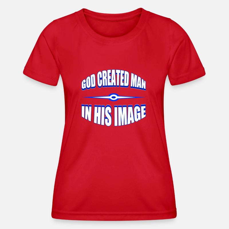 God Created Man - Women's Functional T-Shirt - red