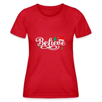 Croire - T-shirt sport Femme - rouge - Devant - AI Model Female 172 dark (172cm)