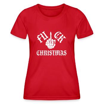 Fuck Christmas - Frauen Funktions-T-Shirt - Rot - Vorne - AI Model Female 172 dark (172cm)