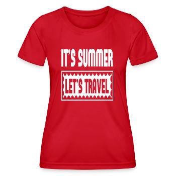 C’est l’été que nous voyageons - T-shirt sport Femme - rouge - Devant - AI Model Female 172 dark (172cm)
