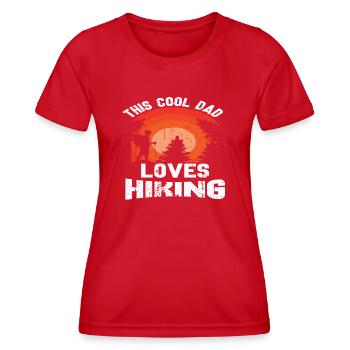 This cool Dad loves Hiking - Women's Functional T-Shirt - red - Front - AI Model Female 172 dark (172cm)