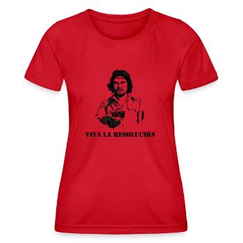 Viva la Resolución - Es lebe die Auflösung! - Frauen Funktions-T-Shirt - Rot - Vorne - AI Model Female 172 dark (172cm)