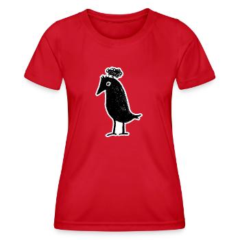 Pensive Raven - Cute Black - Women's Functional T-Shirt - red - Front - AI Model Female 172 dark (172cm)