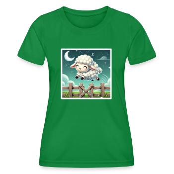 Compter les moutons la nuit - T-shirt sport Femme - vert - Devant - AI Model Female 172 dark (172cm)