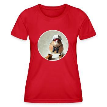 Fink mit Fernglas - Frauen Funktions-T-Shirt - Rot - Vorne - AI Model Female 172 dark (172cm)