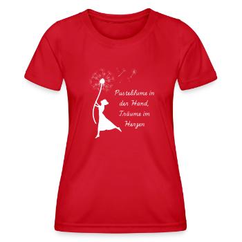 Traumhafte Pusteblume - Frauen Funktions-T-Shirt - Rot - Vorne - AI Model Female 172 dark (172cm)