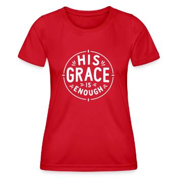Seine Gnade ist genug - Frauen Funktions-T-Shirt - Rot - Vorne - AI Model Female 172 dark (172cm)