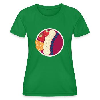 Beeren Smoothie Bowl - Frauen Funktions-T-Shirt - Kelly Green - Vorne - AI Model Female 172 dark (172cm)