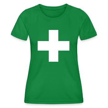 Swiss Symbol Pride in Red and White Design Outfits - Women's Functional T-Shirt - kelly green - Front - AI Model Female 172 dark (172cm)