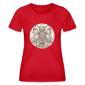 skull circle 2 - Women's Functional T-Shirt - red - Front - AI Model Female 172 dark (172cm)