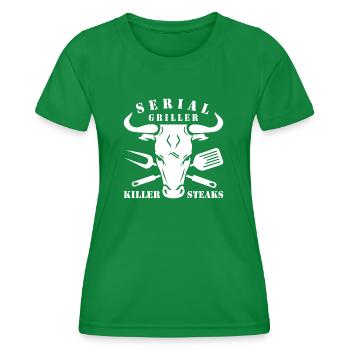 SERIEN-GRILLER - Frauen Funktions-T-Shirt - Kelly Green - Vorne - AI Model Female 172 dark (172cm)
