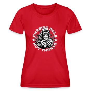 Money Ape White – EnrolDesign Exclusive - Frauen Funktions-T-Shirt - Rot - Vorne - AI Model Female 172 dark (172cm)