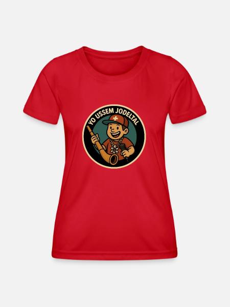 yo ussem jodeltal - Frauen Funktions-T-Shirt - Rot
