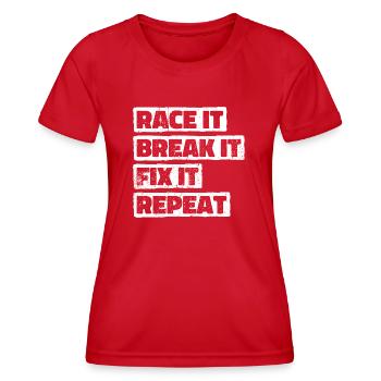 Kfz-Mechatroniker Autowerkstatt Werkstatt Auto - Frauen Funktions-T-Shirt - Rot - Vorne - AI Model Female 172 dark (172cm)