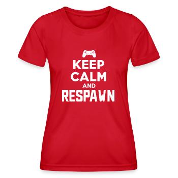 Bleib ruhig und respawne - Frauen Funktions-T-Shirt - Rot - Vorne - AI Model Female 172 dark (172cm)