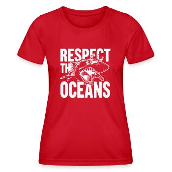 Oceans - Frauen Funktions-T-Shirt - Rot - Vorne - AI Model Female 172 dark (172cm)