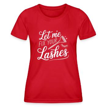 Précision pour des cils parfaits - T-shirt sport Femme - rouge - Devant - AI Model Female 172 dark (172cm)