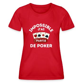 Partie de poker - T-shirt sport Femme - rouge - Devant - AI Model Female 172 dark (172cm)