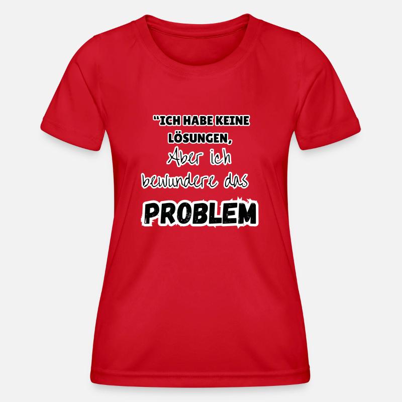 "Problem solution" - Women's Functional T-Shirt - red