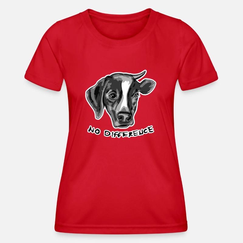 No Difference Between Dog and Cow - Women's Functional T-Shirt - red