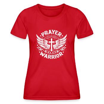 Gebets-Krieger - Frauen Funktions-T-Shirt - Rot - Vorne - AI Model Female 172 dark (172cm)