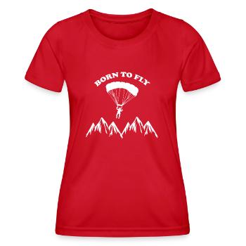 Paragliding - Frauen Funktions-T-Shirt - Rot - Vorne - AI Model Female 172 dark (172cm)