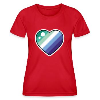 Heart (Gay Flag) - Women's Functional T-Shirt - red - Front - AI Model Female 172 dark (172cm)